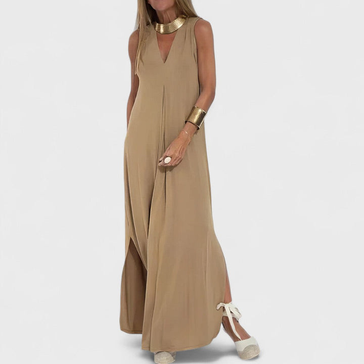 Livana – Robe maxi avec drapé raffiné