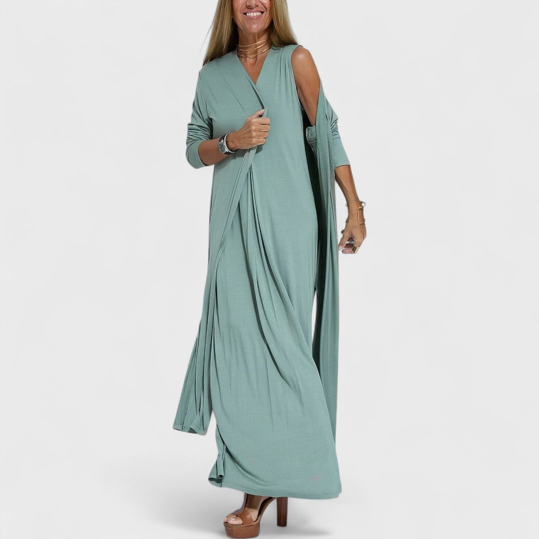 Livana – Robe maxi avec drapé raffiné