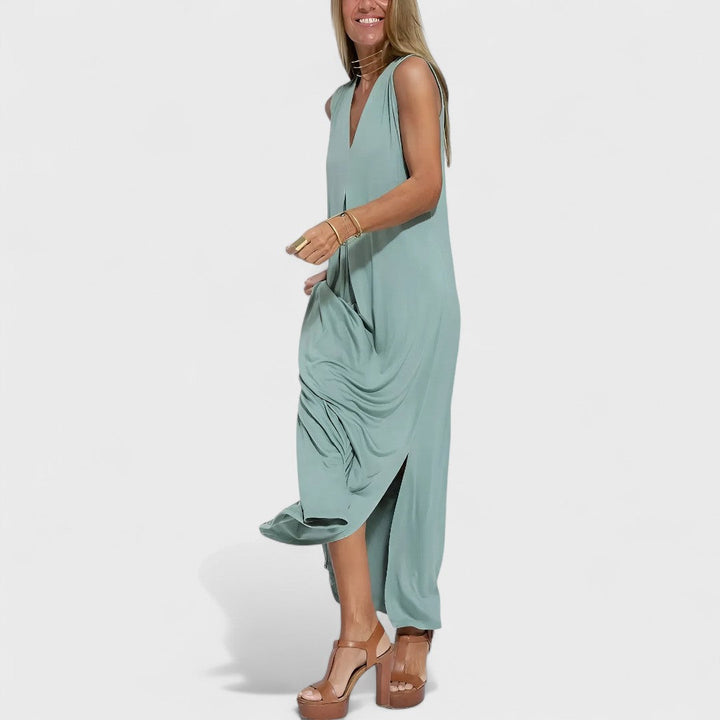 Livana – Robe maxi avec drapé raffiné