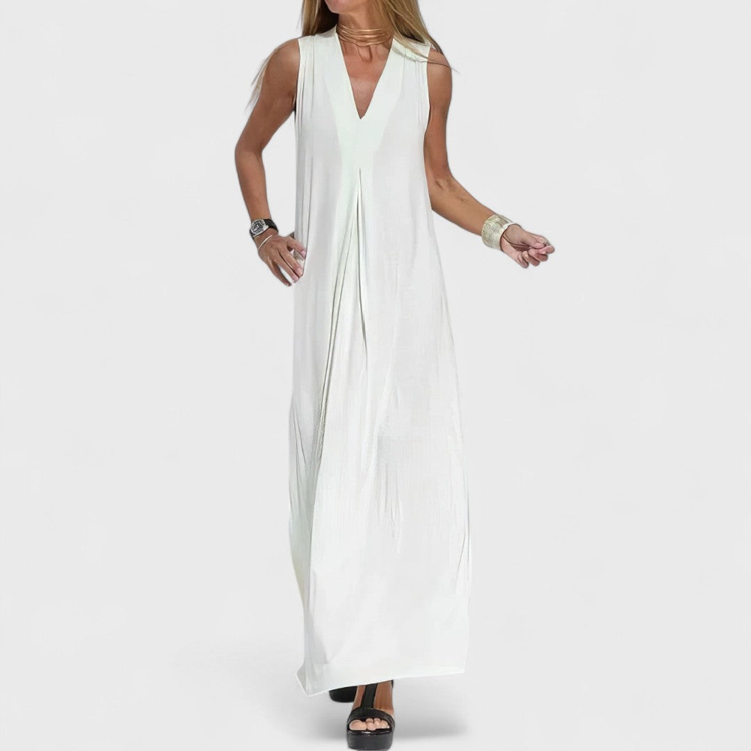 Livana – Robe maxi avec drapé raffiné