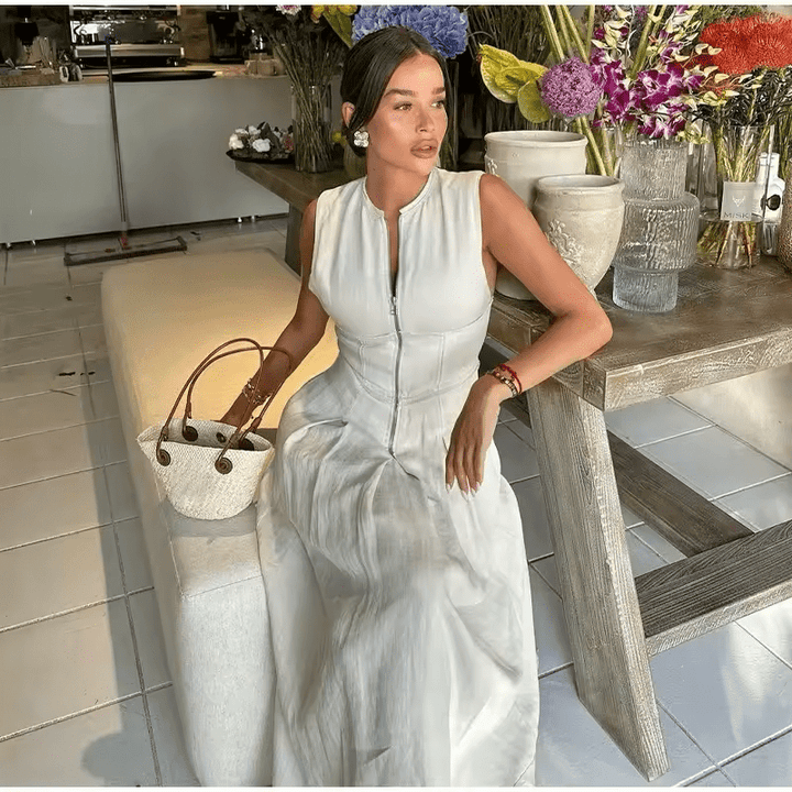 Zaira | Robe Maxi Femme A-Ligne Élégante Légère Été