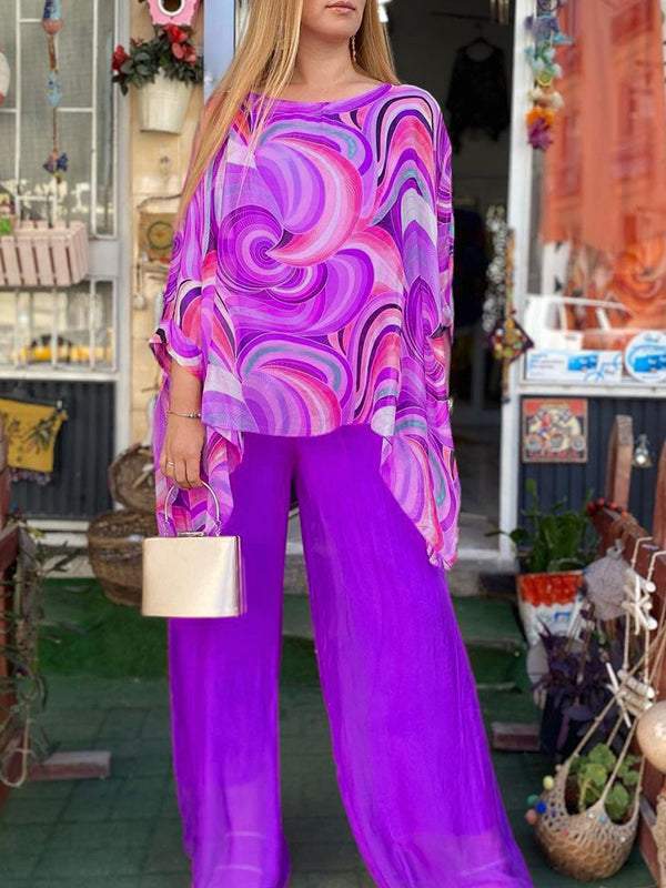 Tamsin | Ensemble Deux Pièces Femme Blouse Oversize Pantalon Palazzo