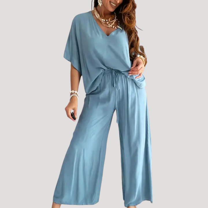 Zivana | Ensemble Femme à Décolleté en V et Pantalon Ample