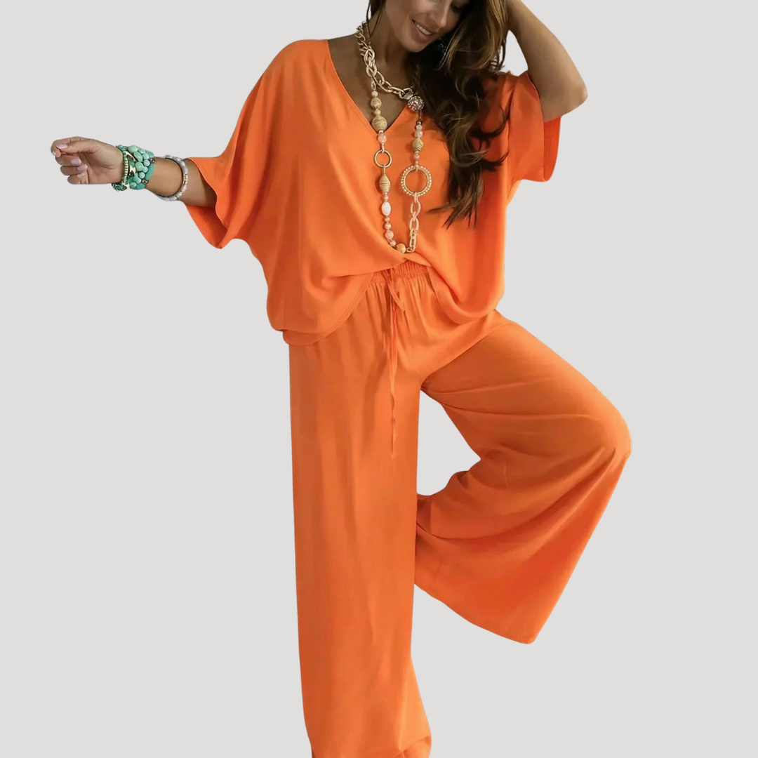 Zivana | Ensemble Femme à Décolleté en V et Pantalon Ample